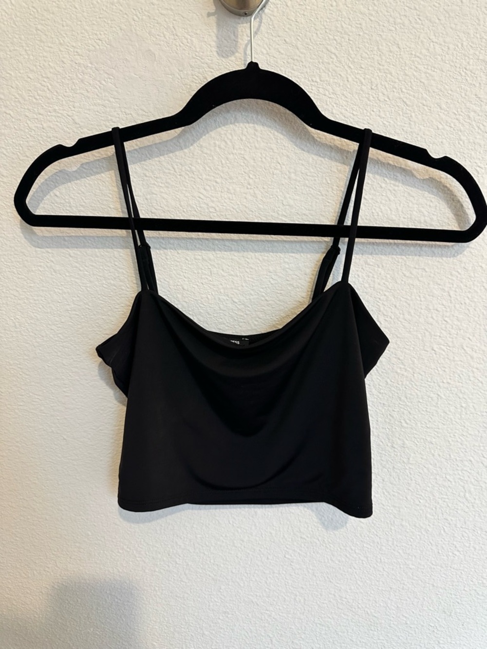 Express Black Cropped Cowl Neck Camisole